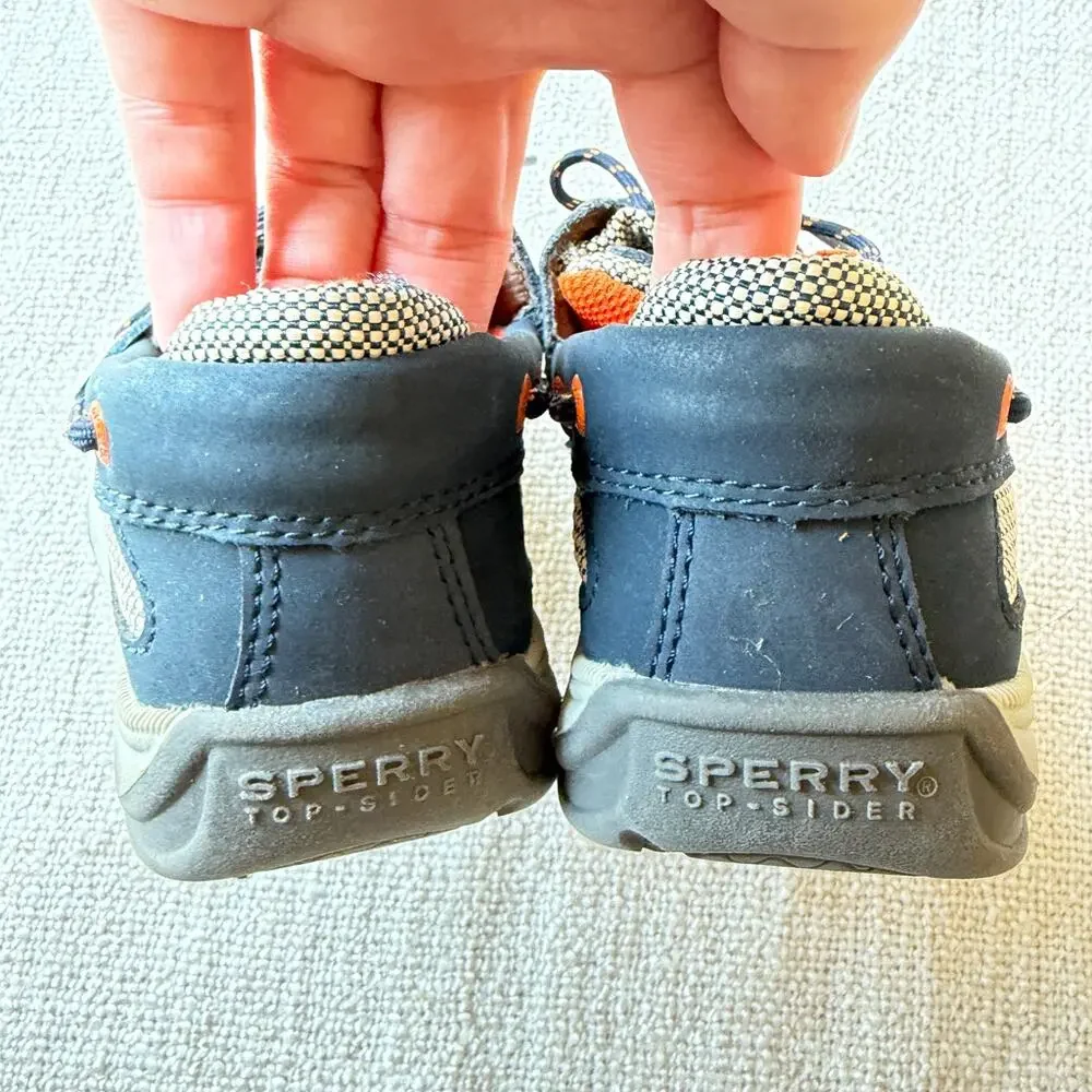 Sperry Boy's Blue Leather Boat Shoes VGUC Toddler 9.5